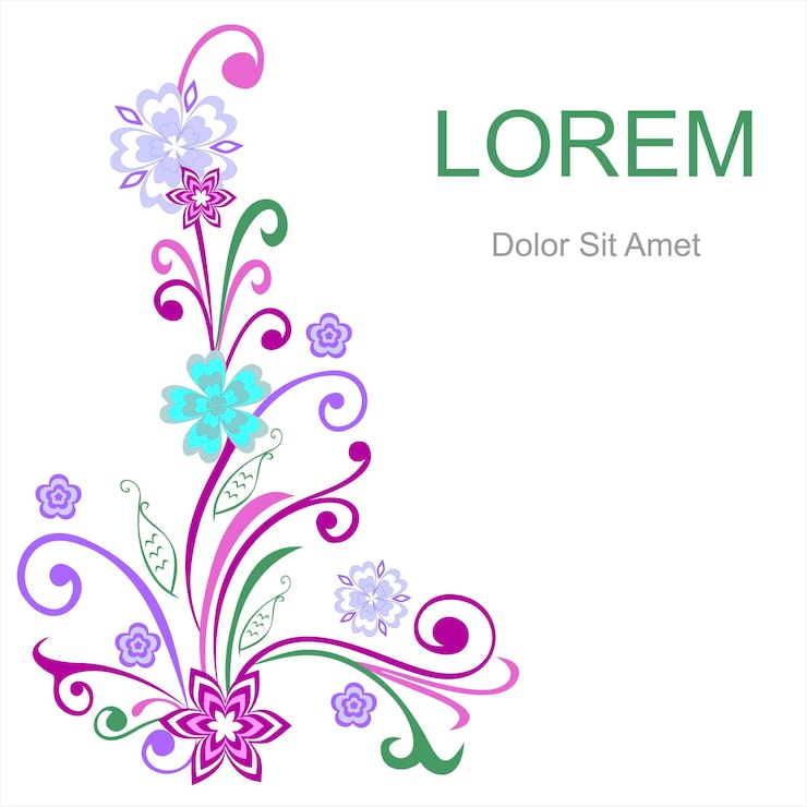 वेक्टर vector graphics frame of flowers