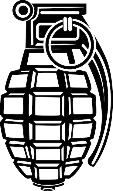 Vector graphics of a hand grenade isolated on transparent background