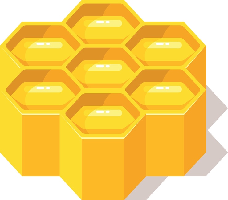 Vector vector graphics of a honeycomb 3d clip art isolated on transparent background