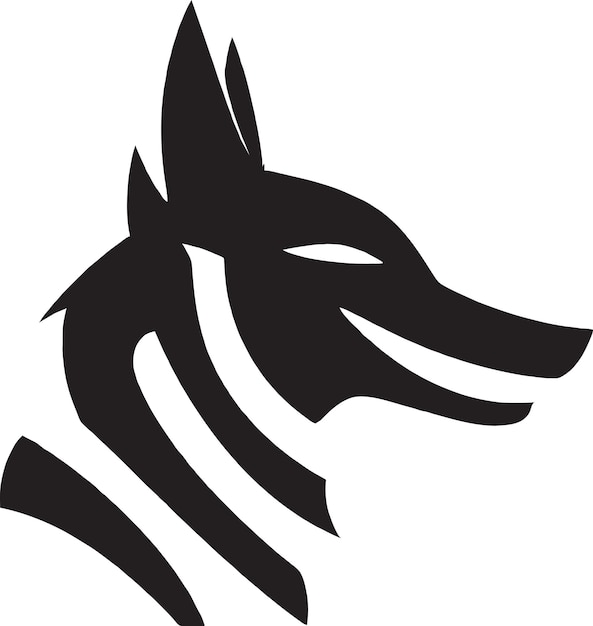 짖는 늑대 상징 아이콘의 벡터 그래픽