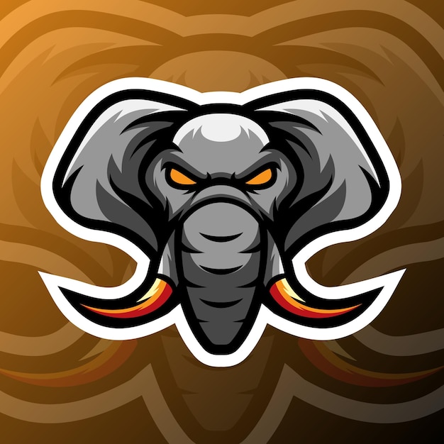 Векторная графическая иллюстрация слона в стиле киберспортивного логотипа идеально подходит для игровой команды или продукта