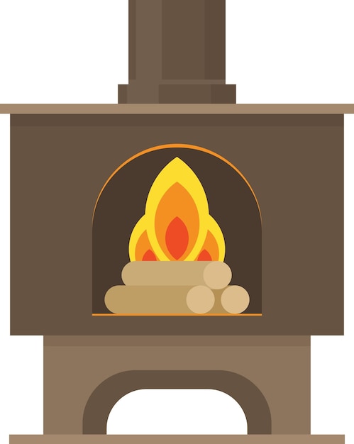 Vector Graphics Of A Large Fireplace Isolated On Transparent Background