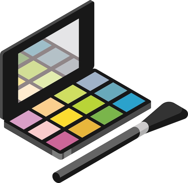 Vector Graphics Of A Makeup Box With A Brush Isolated On Transparent Background