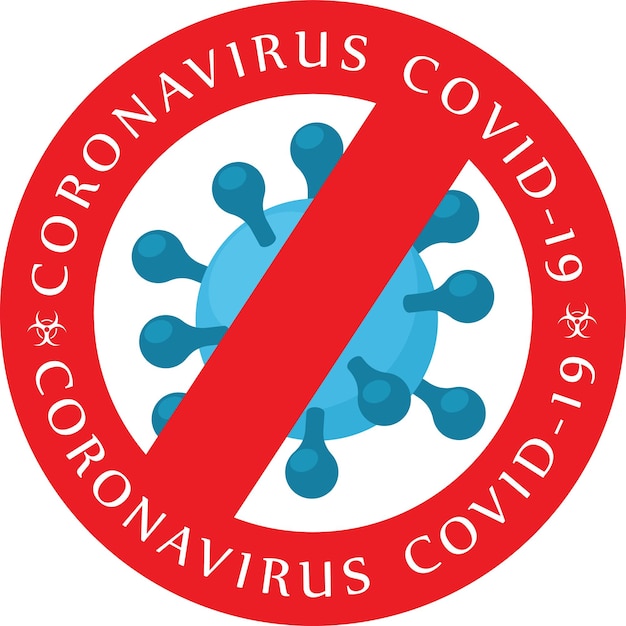 벡터 투명한 배경에서 격리된 코로나바이러스에 대한 경고 표시의 벡터 그래픽