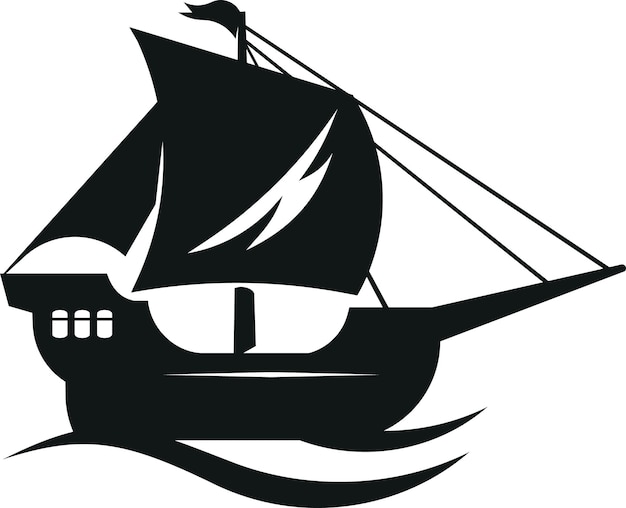 Vector Graphics Of A Sailing Ship Stencil Clip Art Isolated On Transparent Background