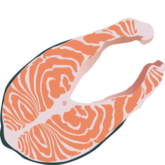 Vector graphics. salmon steak