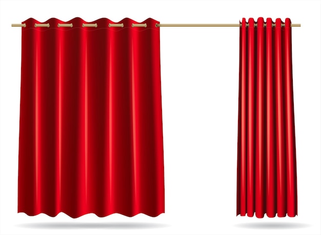 Vector vector graphics . a set of red curtains for changing rooms lockers for the store, hospital