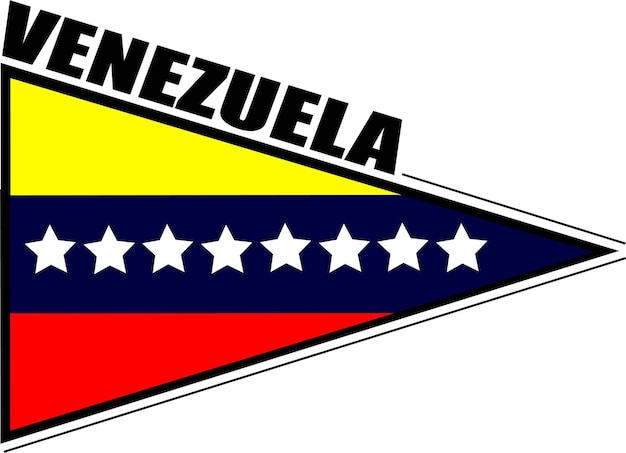 Vector Graphics Of A Triangular Sticker With Colors Of Venezuelan Flag Color Patriotic Sticker