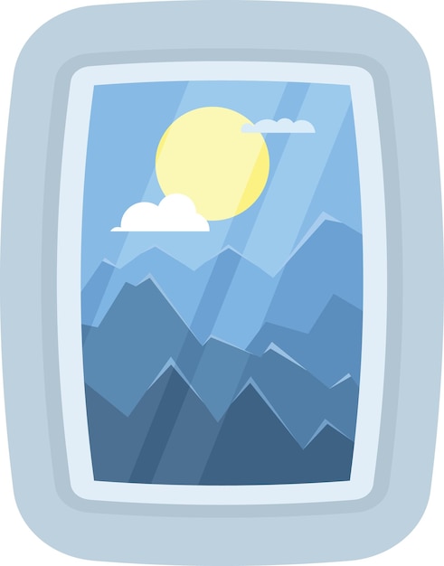 Vector Graphics Of A View Through An Airplane Window Isolated On Transparent Background