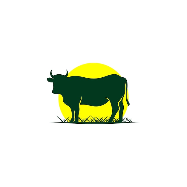 Illustrazione vettoriale del logo della mucca di design