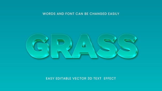 Vector gras 3d bewerkbaar tekststijlontwerp