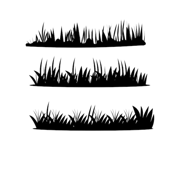 Vector gras rand silhouet realistisch ontwerp