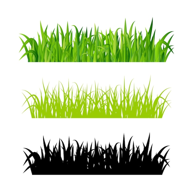 Vector grass borders set