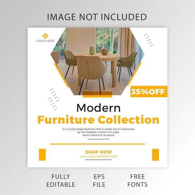Vector gratis ai meubelverkoop instagram post en social media sjabloon