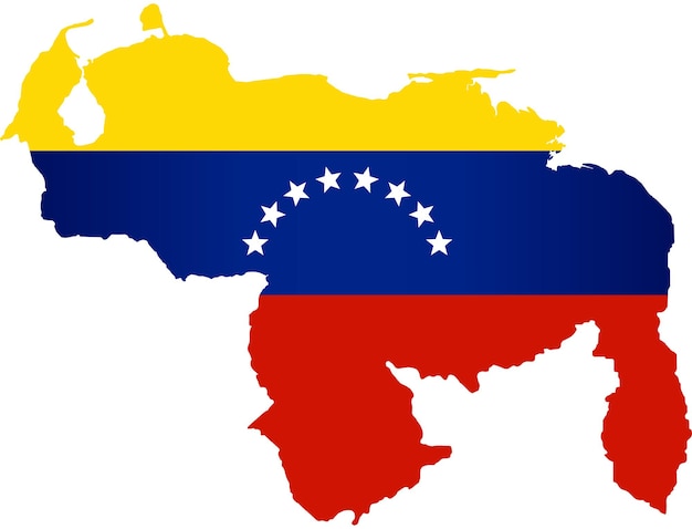 Vector vector gratuito de mapa de venezuela con bandera