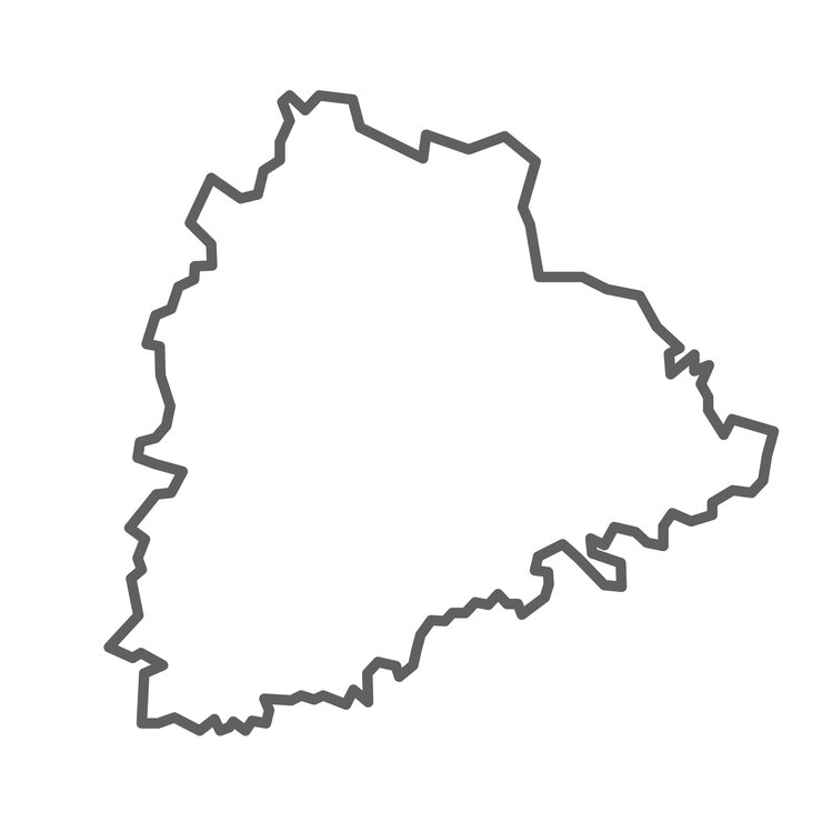 Вектор векторно-серая карта штата телангана в индии