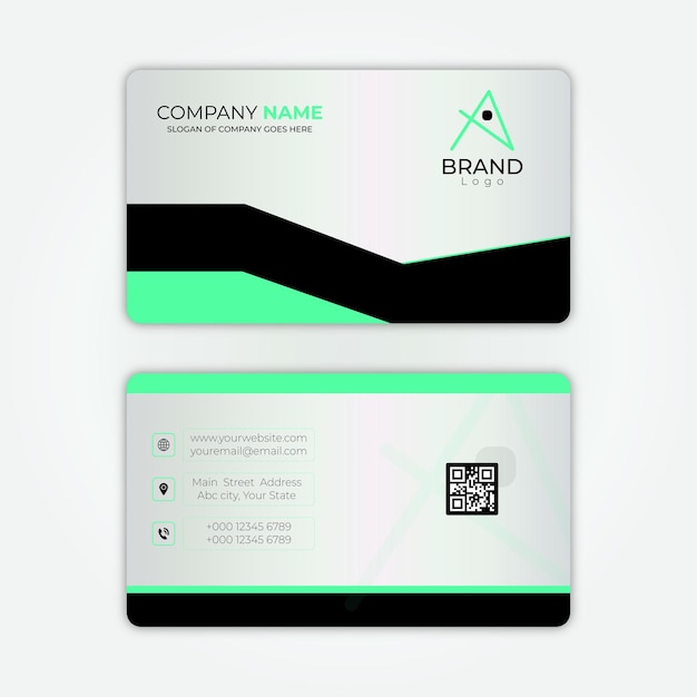 Vector green business card template