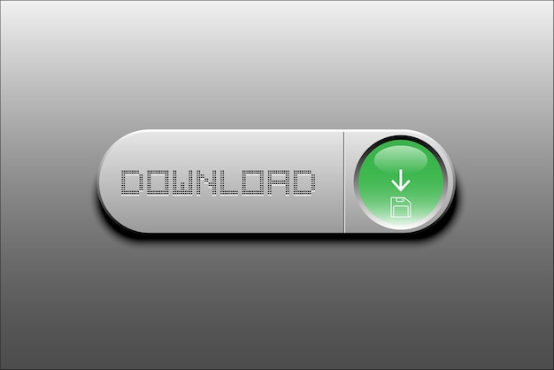 ベクター緑ダウンロードアイコンボタン