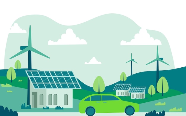 vector green energy industry concept illustration