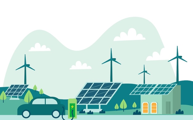 vector green energy industry concept illustration