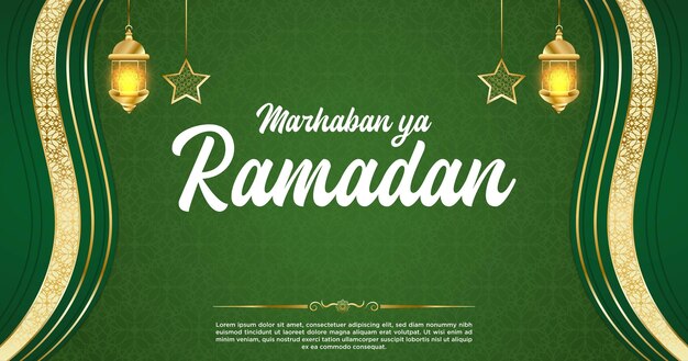 Vector vector green luxury ramadan kareem banner template