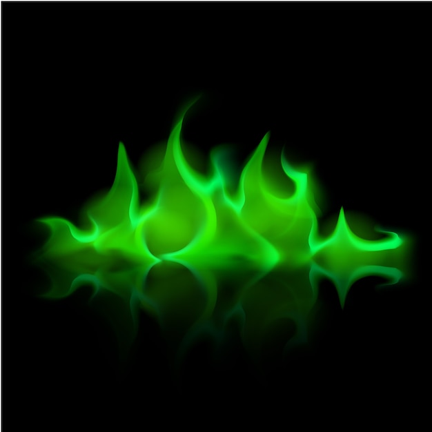 Vector vector green magic fire flame bonfire