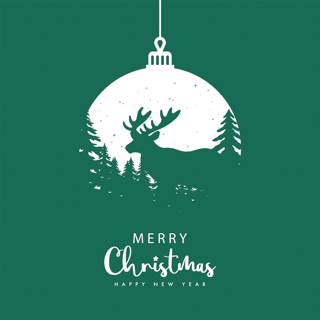 Premium Vector Vector green merry christmas minimal modern festival card design happy new year