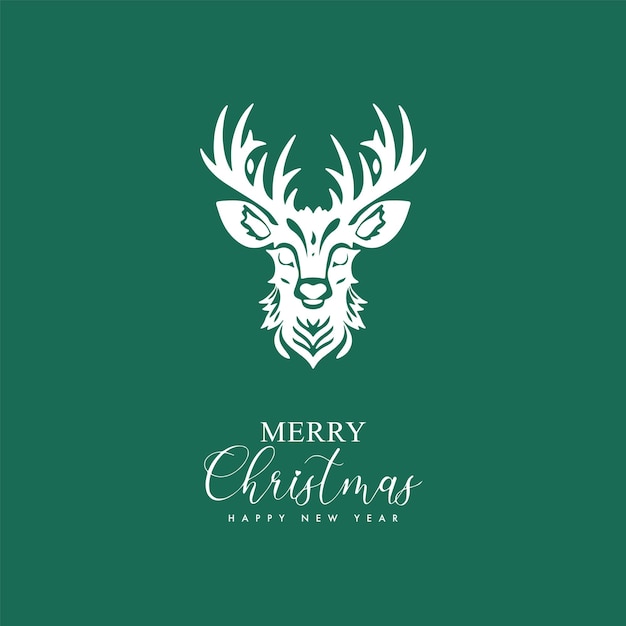 vector green merry christmas minimal modern festival card design happy new year 2024 2025 2026