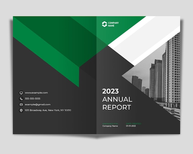 Vector green modern cover brochure template