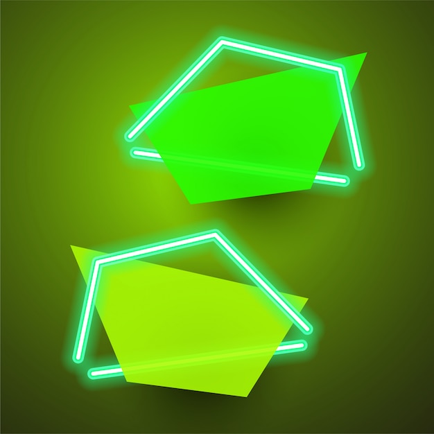 Vector of green neon banner. abstract banner design.