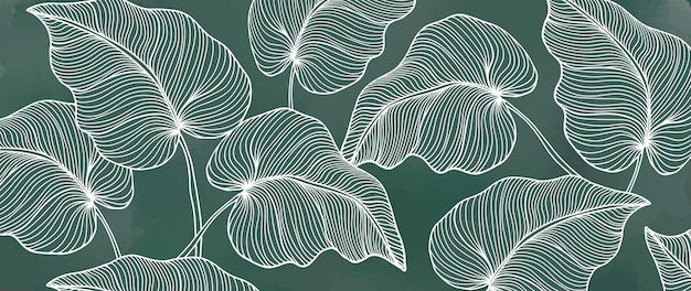 Vector green tropical illustration with white palm leaves for decor covers backgrounds wallpapers