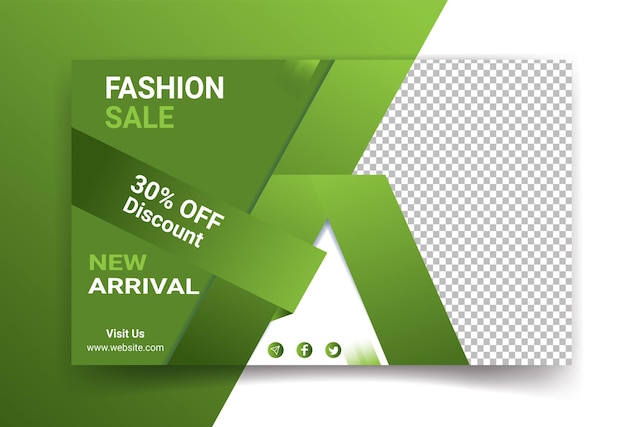 Vector green and white  fashion sale banner template