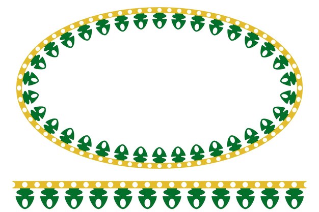 Vector green yellow oval decoration traditional house of old jakarta, indonesia