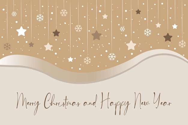 Vector greeting banner with text merry christmas and happy new year in pastel colors