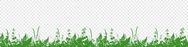 Vector groen gras silhouet Gras herhalende achtergrond Groen gras silhouet achtergrond Vector illustratie