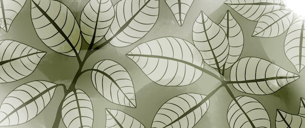 Vector vector groene aquarel illustratie met takken en bladeren voor decor omvat achtergronden wallpapers