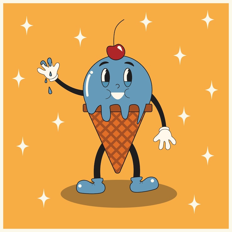 वेक्टर vector groovy ice cream character