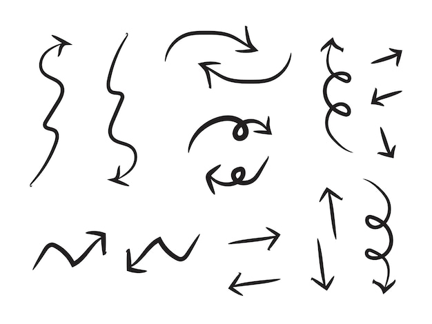 vector grote zwarte pijlen platte pictogramserie moderne abstracte eenvoudige cursors aanwijzers en richtingsknop