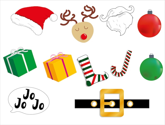Vector group of christmas figures illustrations