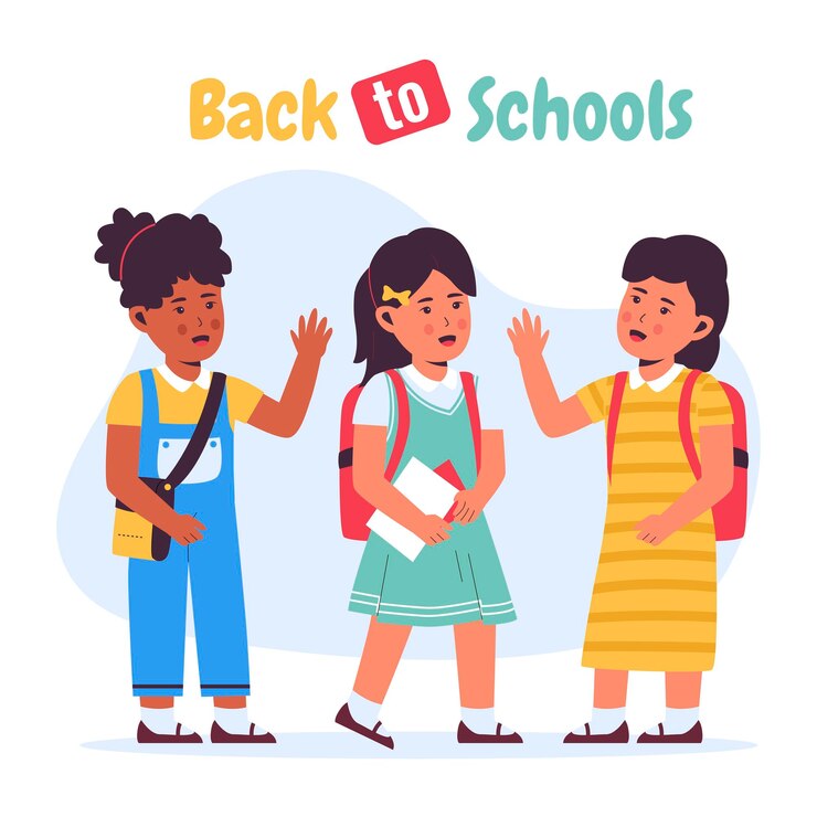 Vector vector group of students back to school