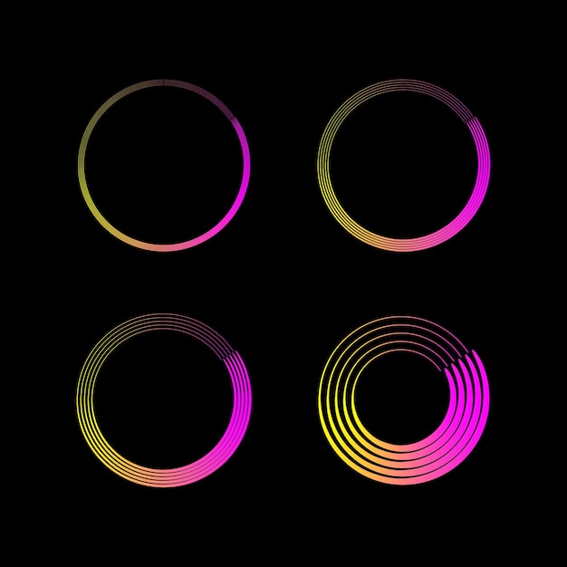 Vector grunge cirkel penseel stroke vormen collectie penseel logo ontwerp