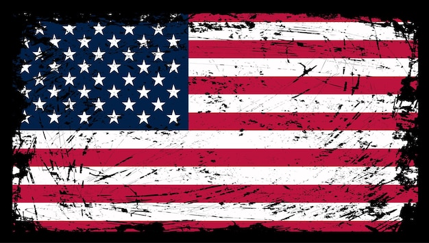 Vector grunge dirty american flag