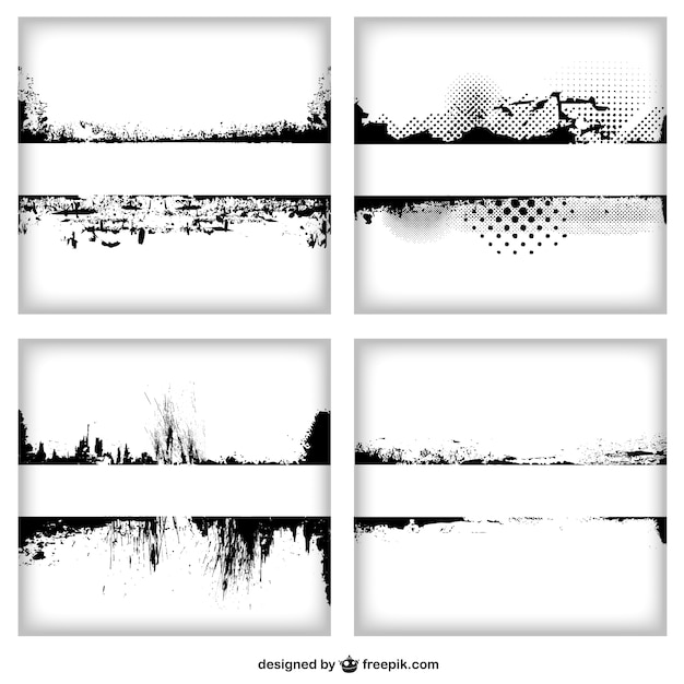 Vector vector grunge frame set