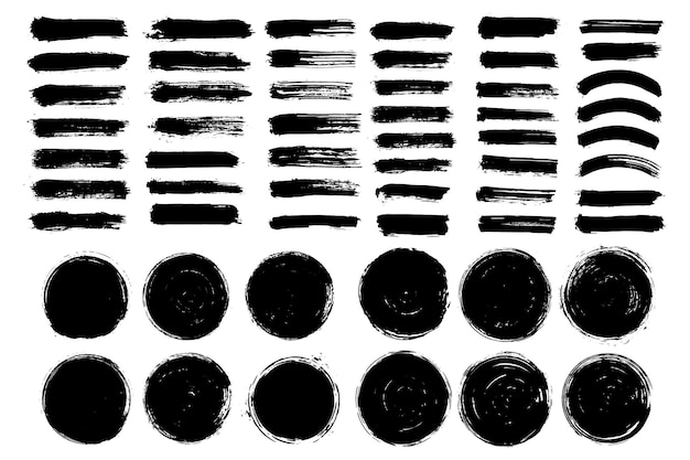 Vector grunge paint stripe text boxes for banner. black paint brush stroke.