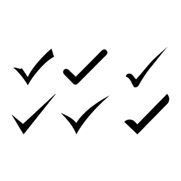 Vector grunge stijl checkmark en kruis symbool ontwerp set ontwerp