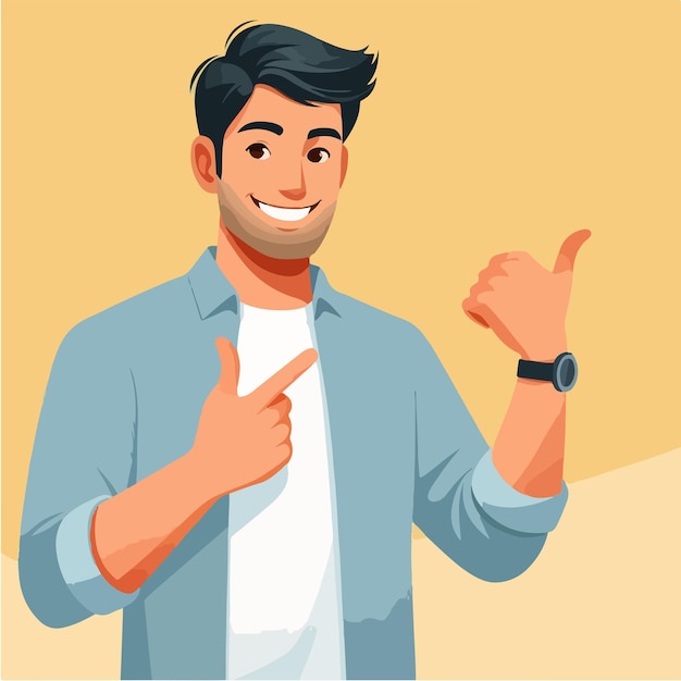 Vector guy expressing thumbs up