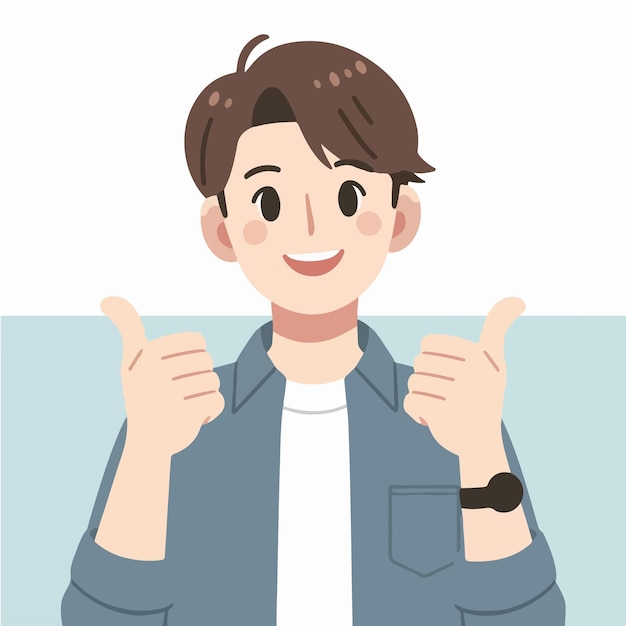 Vector vector guy expressing thumbs up