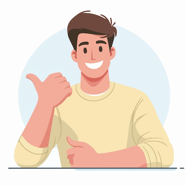 Vector guy expressing thumbs up