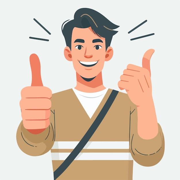 Vector vector guy expressing thumbs up