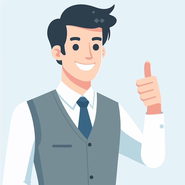 Vector guy expressing thumbs up